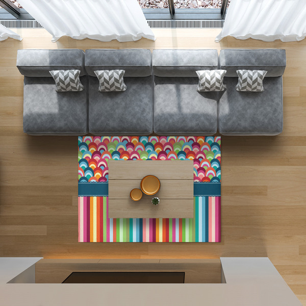 Retro Scales & Stripes 5'x7' Indoor Area Rugs - IN CONTEXT