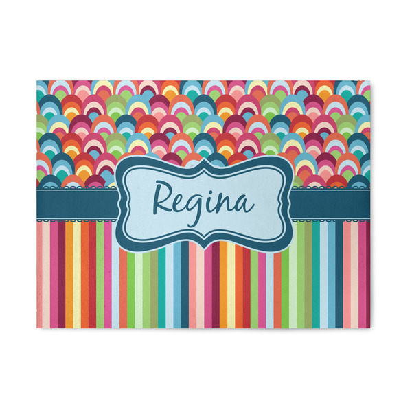 Custom Retro Scales & Stripes 5' x 7' Patio Rug (Personalized)