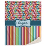 Retro Scales & Stripes Sherpa Throw Blanket (Personalized)