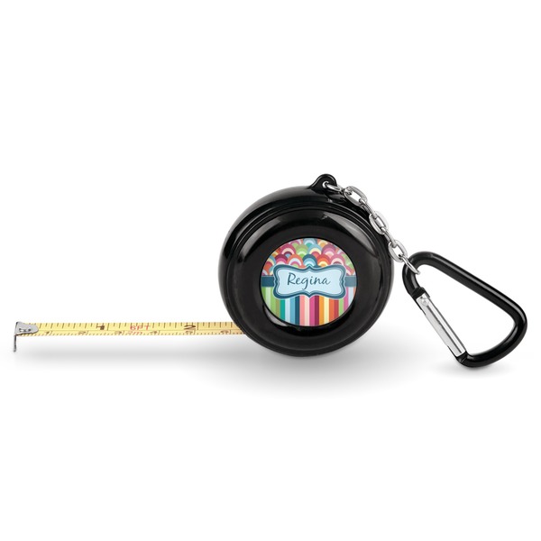 Custom Retro Scales & Stripes Pocket Tape Measure - 6 Ft w/ Carabiner Clip (Personalized)