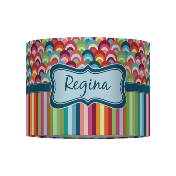 Retro Scales & Stripes 8" Drum Lampshade - FRONT (Fabric)