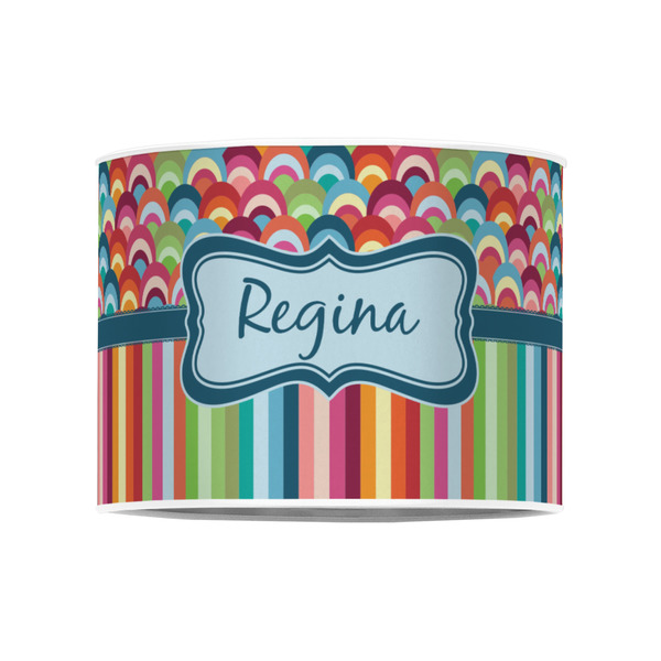Retro Scales & Stripes 8" Drum Lampshade - FRONT (Poly Film)