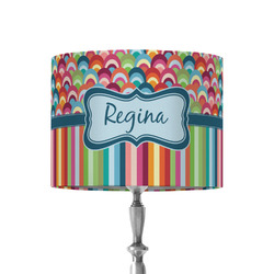 Retro Scales & Stripes 8" Drum Lamp Shade - Fabric (Personalized)