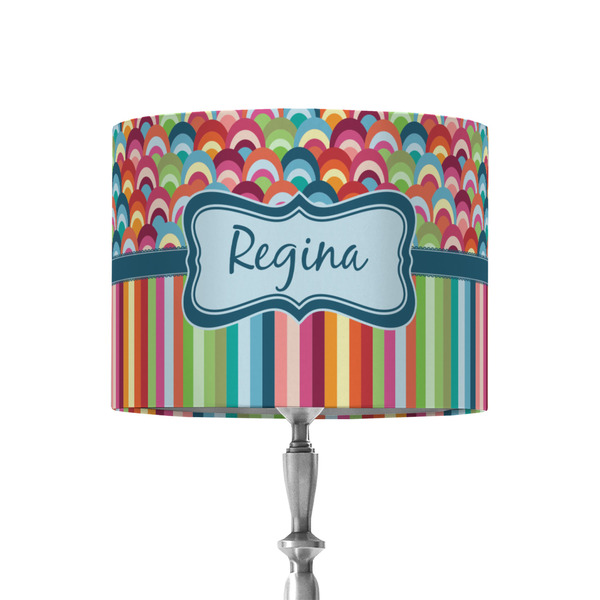 Custom Retro Scales & Stripes 8" Drum Lamp Shade - Fabric (Personalized)