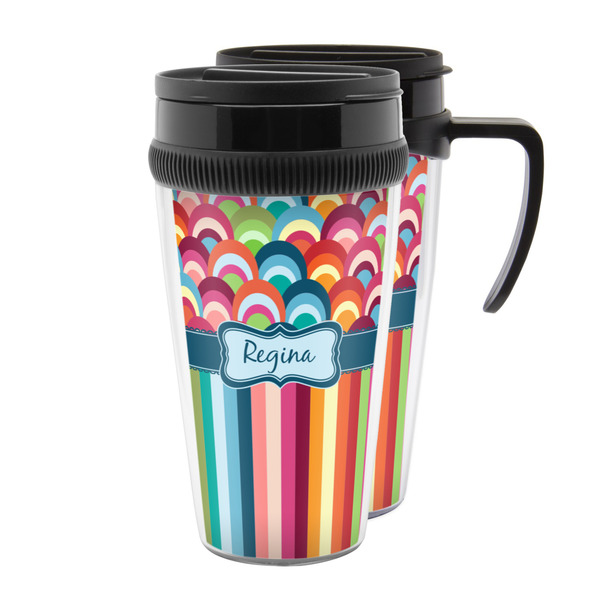 Custom Retro Scales & Stripes Acrylic Travel Mug (Personalized)