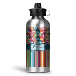 Retro Scales & Stripes Water Bottle - Aluminum - 20 oz (Personalized)