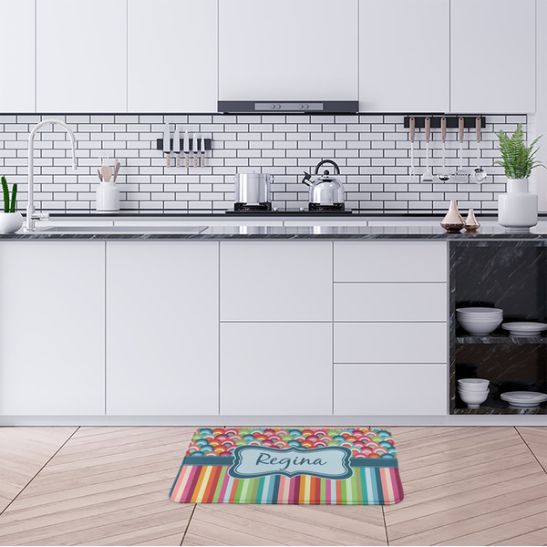 Retro Scales & Stripes Anti-Fatigue Kitchen Mats - LIFESTYLE