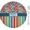 Retro Scales & Stripes Glass Appetizer / Dessert Plate 8" (Personalized)