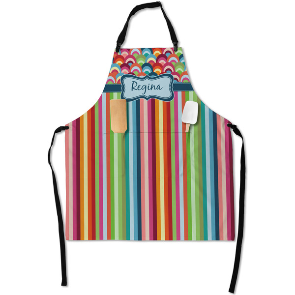 Custom Retro Scales & Stripes Apron With Pockets w/ Name or Text