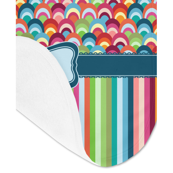Retro Scales & Stripes Baby Bib - AFT detail