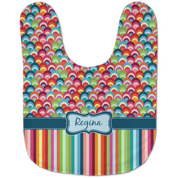 Retro Scales & Stripes Baby Bib - AFT flat