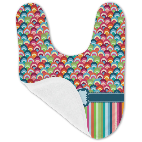 Retro Scales & Stripes Baby Bib - AFT folded
