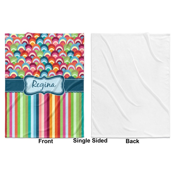 Retro Scales & Stripes Baby Blanket (Single Side - Printed Front, White Back)
