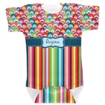 Retro Scales & Stripes Baby Bodysuit 12-18 (Personalized)