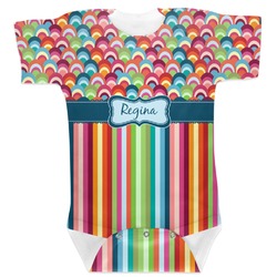 Retro Scales & Stripes Baby Bodysuit (Personalized)