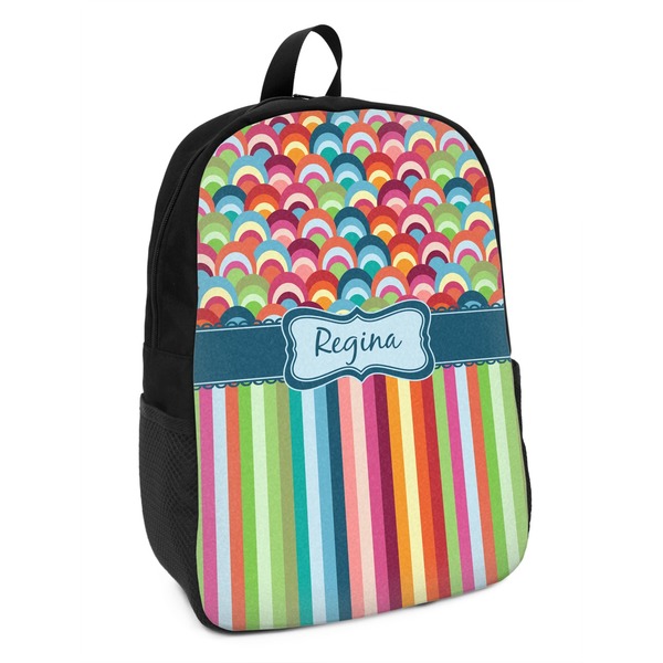 Custom Retro Scales & Stripes Kids Backpack (Personalized)