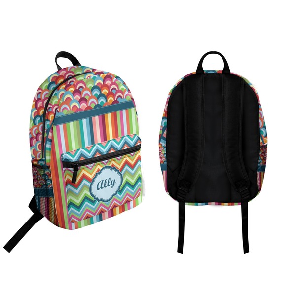 Retro Scales & Stripes Backpack front and back - Apvl
