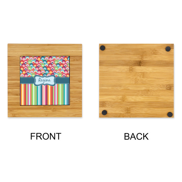 Retro Scales & Stripes Bamboo Trivet with 6" Tile - APPROVAL