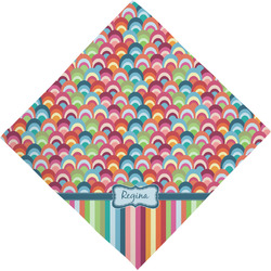 Retro Scales & Stripes Dog Bandana Scarf w/ Name or Text