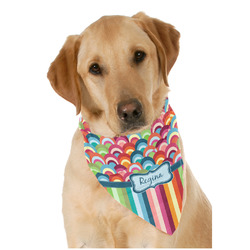 Retro Scales & Stripes Dog Bandana Scarf w/ Name or Text