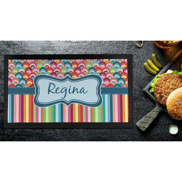 Retro Scales & Stripes Bar Mat - Small - LIFESTYLE