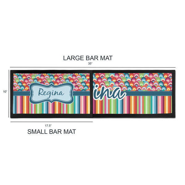 Retro Scales & Stripes Bar Mats - Sizing Chart
