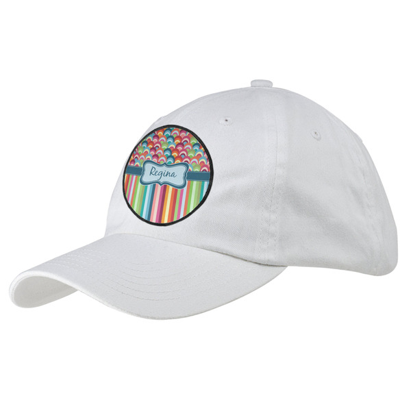 Custom Retro Scales & Stripes Baseball Cap - White (Personalized)