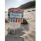 Retro Scales & Stripes Beach Spiker white on beach with sand