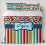 Retro Scales & Stripes Duvet Cover Set - King (Personalized)