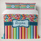 Retro Scales & Stripes Duvet Cover Set - King (Personalized)