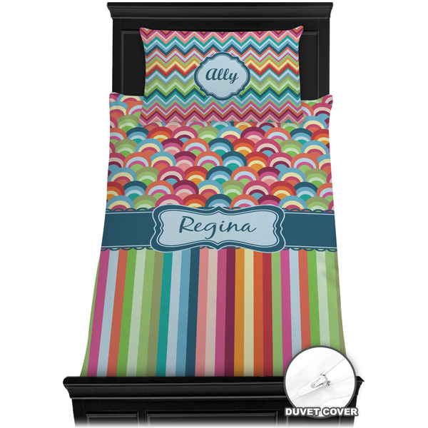 Retro Scales & Stripes Bedding Set (Twin) - Duvet