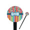 Retro Scales & Stripes 7" Round Plastic Stir Sticks - Black - Single Sided (Personalized)