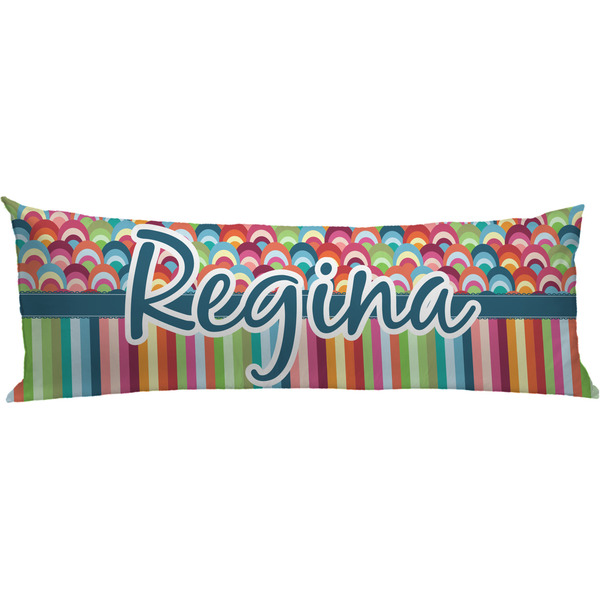 Custom Retro Scales & Stripes Body Pillow Case (Personalized)