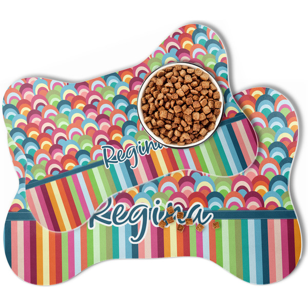 Retro Scales & Stripes Bone Shaped Dog Mats - MAIN