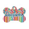Retro Scales & Stripes Bone Shaped Dog ID Tag - Small (Personalized)
