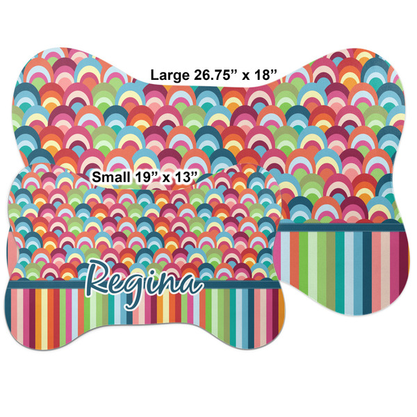 Retro Scales & Stripes Bone Shaped Mat Comparison