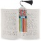 Retro Scales & Stripes Bookmark with tassel - In book