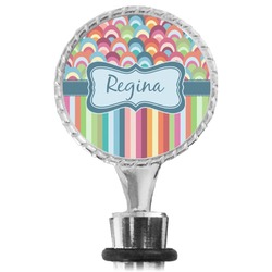 Retro Scales & Stripes Wine Bottle Stopper (Personalized)