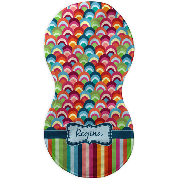 Retro Scales & Stripes Burp Peanut Shaped Flat