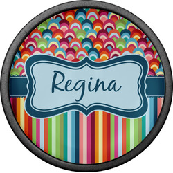 Retro Scales & Stripes Cabinet Knob (Black) (Personalized)