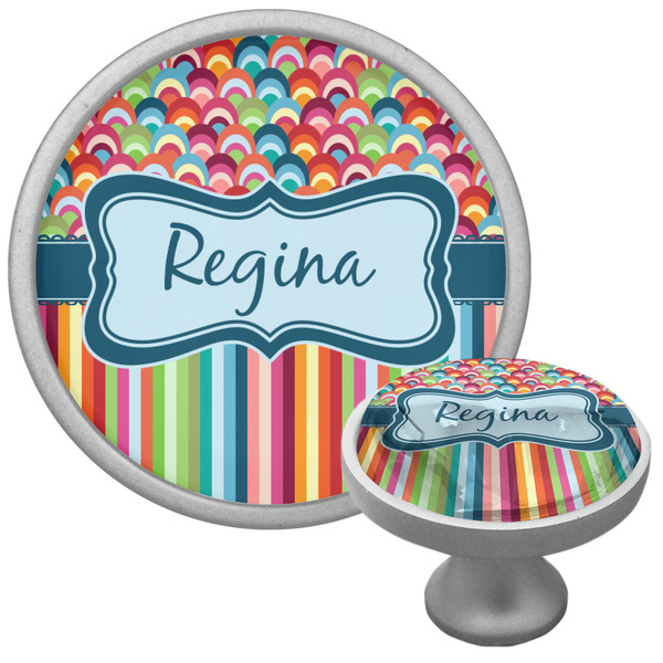 Custom Retro Scales & Stripes Cabinet Knob (Personalized)