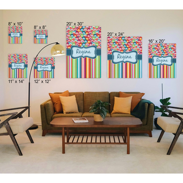 Retro Scales & Stripes Canvas Prints - Multiple Sizes