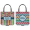 Retro Scales & Stripes Canvas Tote - Front and Back