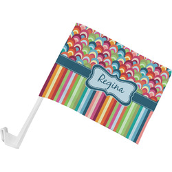 Retro Scales & Stripes Car Flag - Small w/ Name or Text
