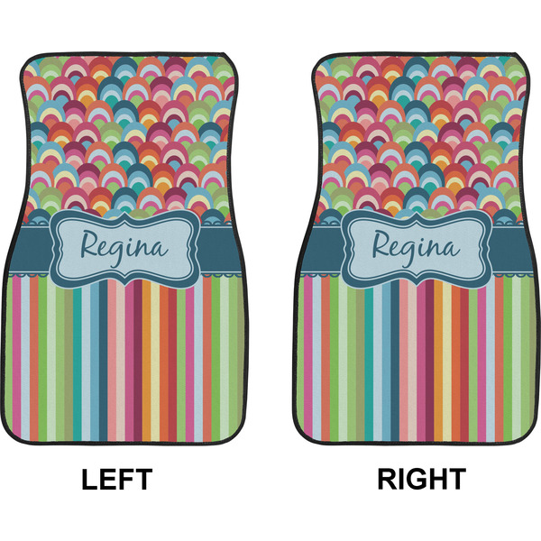 Retro Scales & Stripes Car Mat Front - Approval