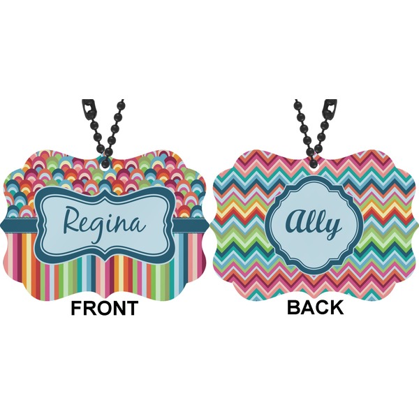 Retro Scales & Stripes Car Ornament (Approval)