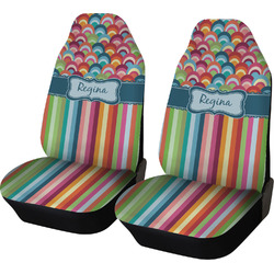 Retro Scales & Stripes Car Seat Covers (Set of Two) (Personalized)