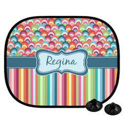Retro Scales & Stripes Car Side Window Sun Shade (Personalized)