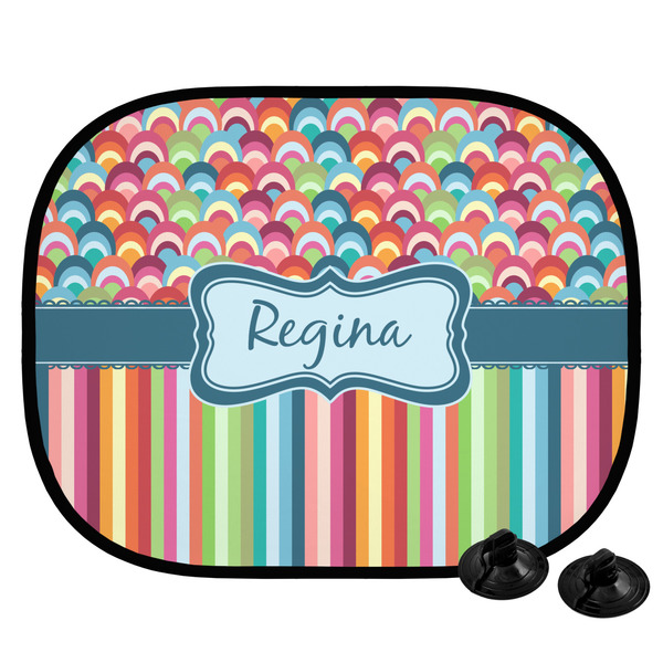 Custom Retro Scales & Stripes Car Side Window Sun Shade (Personalized)