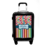 Retro Scales & Stripes Carry On Hard Shell Suitcase (Personalized)